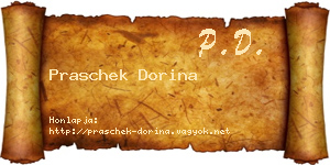 Praschek Dorina névjegykártya